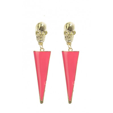 Skull Earrings in Pink