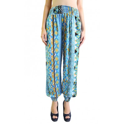 Retro Print Jenny Pants in Blue