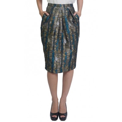 Atria Skirt in Black, Gold and Blue 