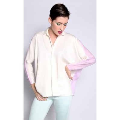 Color Blocked Tavi Shirt in Lilac
