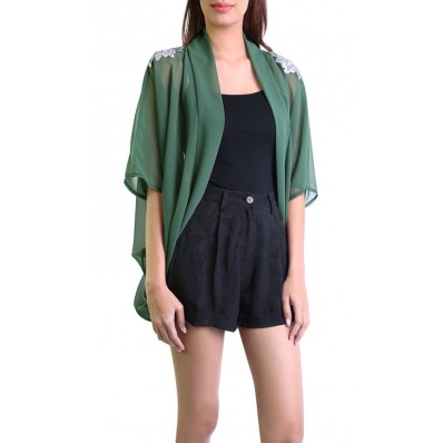 Persona Batwing Cardigan in Green