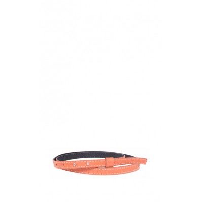 Snakeskin Skinny Belt in Orange 