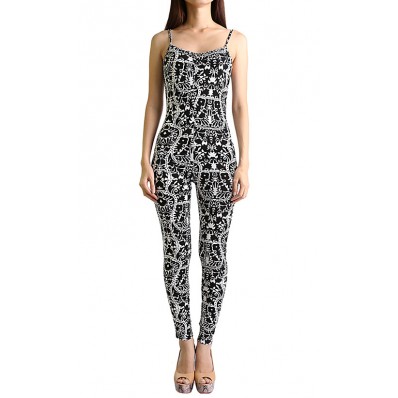 Jersey Jumpsuit in Black and White