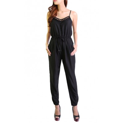 Panel Jumpsuit in Black