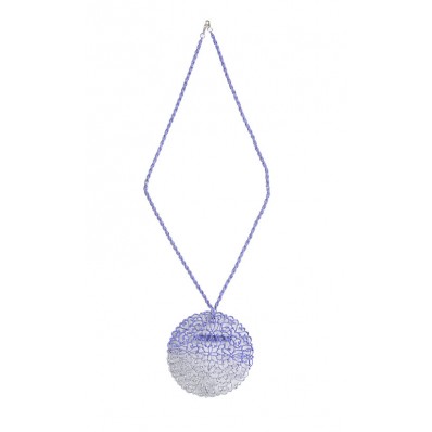 Two-Tone Circular Candy Brooch Necklace in Purple and Silver