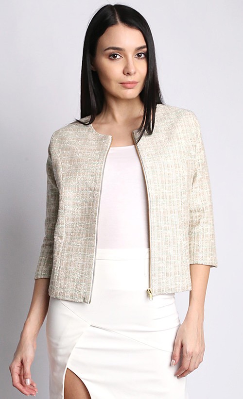 Exclusively Knitted Jacket in Cream