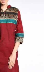 Mangalgiri Handloom Kurti in Maroon