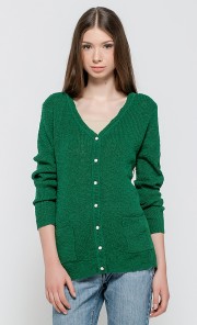 Grace Slub Cardigan in Green