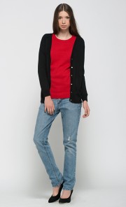 Basic Cotton Cardigan in Black