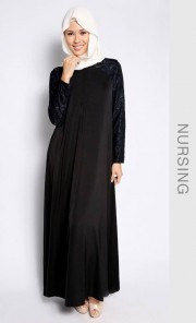 Khadijah Nursing Dress in Black