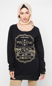 Queen of The Deen Sweatshirt in Black and Gold