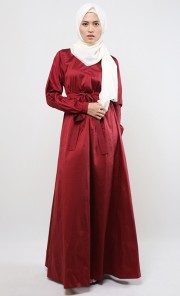 Taffeta Dress in Red