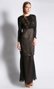 Fayina Pleated Kurung in Black