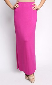 Yumna Straight Cut Skirt in Dark Fuchsia