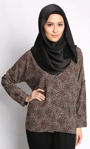 Sabiha Printed Loose Blouse in Leopard