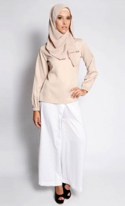 Satin Palazzo Pants in White