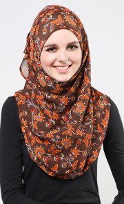 Voila Maxi Scarf in Orange Butterfly