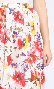 Flora Midi Skirt White
