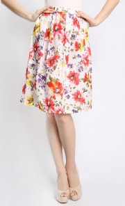 Flora Midi Skirt White