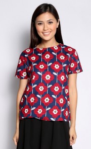 Grianna Daisy Top in Navy