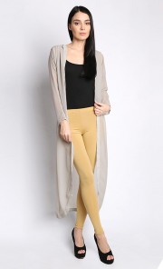 Long Chiffon Kimono Cardigan in Grey