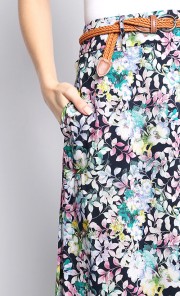 Valerian Floral Maxi Skirt Black
