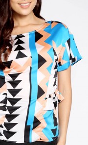 Bowie Peplum Top in Blue