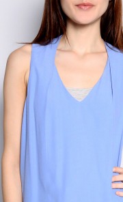 Sophia Rayon Top in Cyan Blue