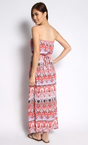 Tube Tie-Back Maxi Dress in Pink