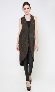 Glitz Long Vest in Gold