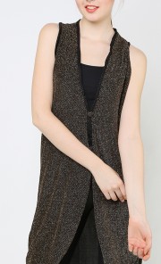 Glitz Long Vest in Gold