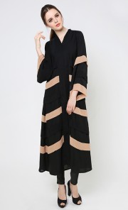 Long Dress Coat in Chocolate Caramel