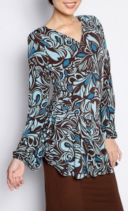 Peplum Dress in Brown