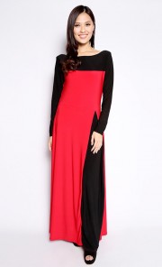 Princess Cut Jubah in Black and Red