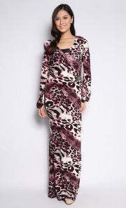 Kimono Mermaid Cut Style Dress in Purple