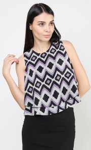 Wavy Crop Top in Purple