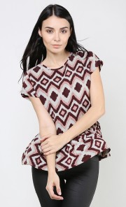 Diamond Top in Burnt Red