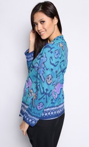 Tenun Blazer in Blue Bird