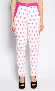 Rose Pants in Pink and White