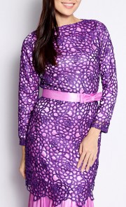 Circle Lace Kurung in Purple
