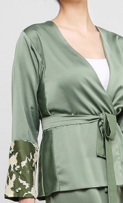 Jacinta Kurung Set in Olive Green