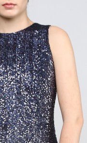 Sequin Fitted Dress in Dark Grey