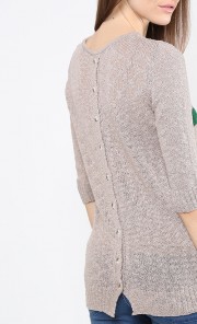 Slub Striped Sweater in Mocha and Green