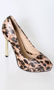 Foxy Leopard Heels in Gold