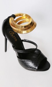 Kyra Heels with Gold Cuff in Black