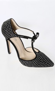 Raven Heels with Silver Studs in Black