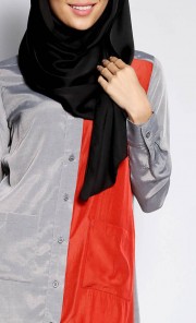 Sumayya Shirt in Grey and Fire Bricks