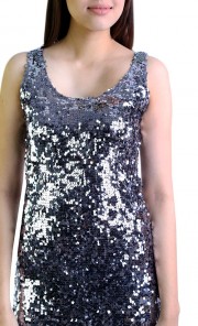 Sequinned Dress in Silver