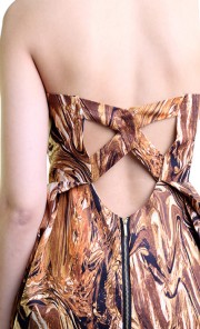 Structured Tube Dress in Black and Gold