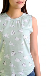 Swan Top in Mint